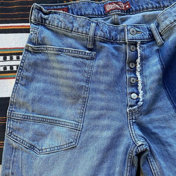 Lucky Brand Boy Mid Rise Relaxed Straight Patchwork Pants. Festival. Boho. 10/30 - Picture 6 of 16